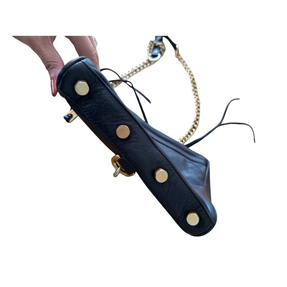 REBECCA MINKOFF Black Gold Leather MAC Crossbody Bag - Picture 6 of 9